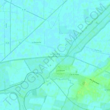 Topografische Karte Le Pont de la Route, Höhe, Relief