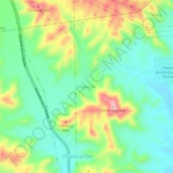 Topografische Karte Maporal, Höhe, Relief