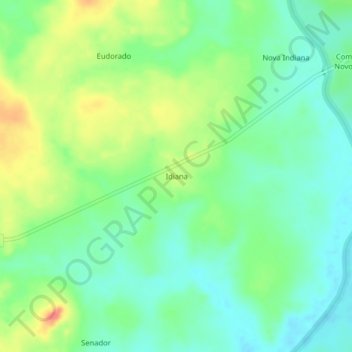 Topografische Karte Idiana, Höhe, Relief