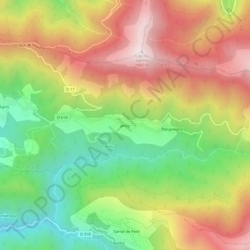 Topografische Karte Jacoy, Höhe, Relief