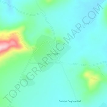 Topografische Karte Sannoun, Höhe, Relief