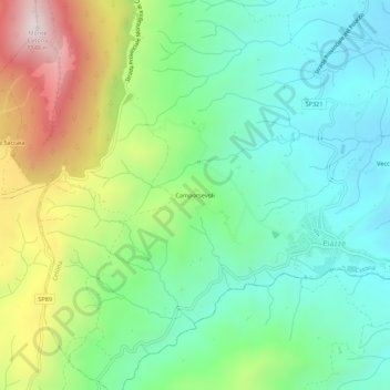 Topografische Karte Camporsevoli, Höhe, Relief