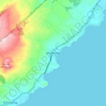 Topografische Karte Marantao, Höhe, Relief