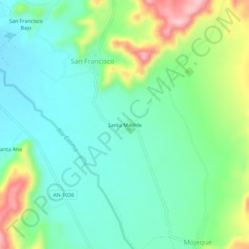 Topografische Karte Santa Matilde, Höhe, Relief