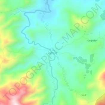 Topografische Karte Sungay, Höhe, Relief
