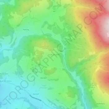 Topografische Karte Kulm am Zirbitz, Höhe, Relief