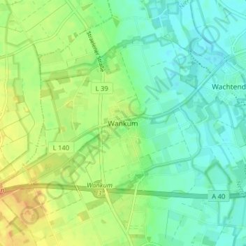 Topografische Karte Wankum, Höhe, Relief