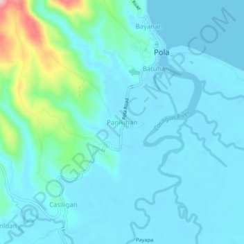 Topografische Karte Panikihan, Höhe, Relief