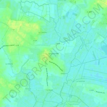 Topografische Karte La Gauvinière, Höhe, Relief