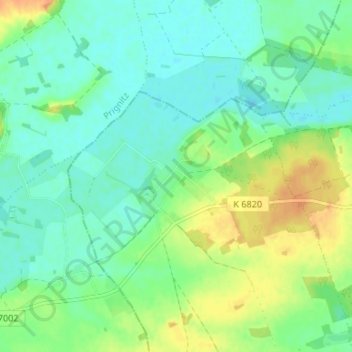 Topografische Karte Berlitt, Höhe, Relief