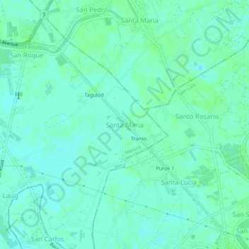 Topografische Karte Santa Maria, Höhe, Relief