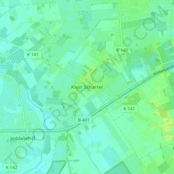 Topografische Karte Klein Scharrel, Höhe, Relief