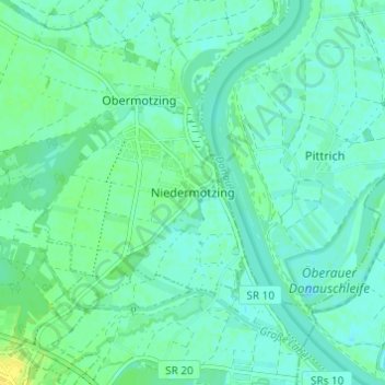 Topografische Karte Niedermotzing, Höhe, Relief