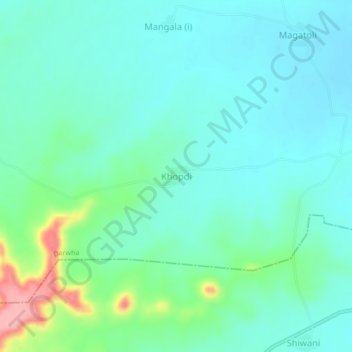Topografische Karte Khopdi, Höhe, Relief