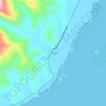 Topografische Karte Tinitian, Höhe, Relief