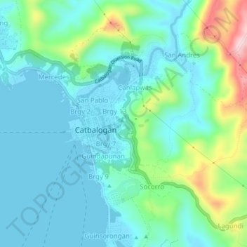 Topografische Karte Timmys Little Bagiou, Höhe, Relief