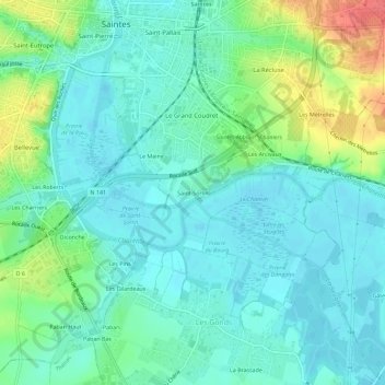 Topografische Karte Saint-Sorlin, Höhe, Relief