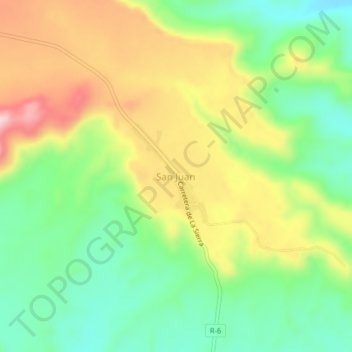Topografische Karte San Juan, Höhe, Relief