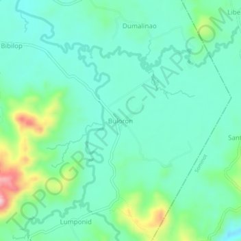 Topografische Karte Buloron, Höhe, Relief