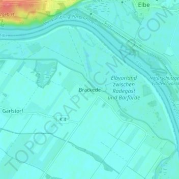 Topografische Karte Brackede, Höhe, Relief