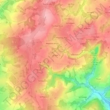 Topografische Karte La Haye, Höhe, Relief