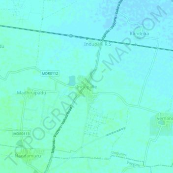 Topografische Karte Indupalle, Höhe, Relief