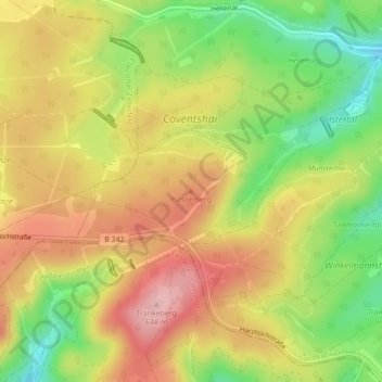 Topografische Karte Polsterberg, Höhe, Relief