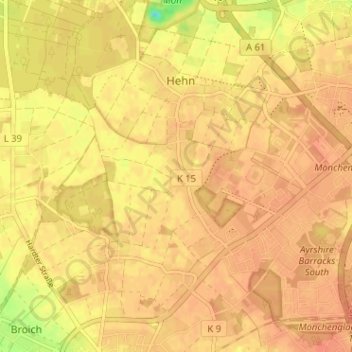 Topografische Karte Wolfsittard, Höhe, Relief