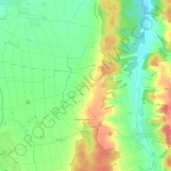 Topografische Karte Olgishofen, Höhe, Relief