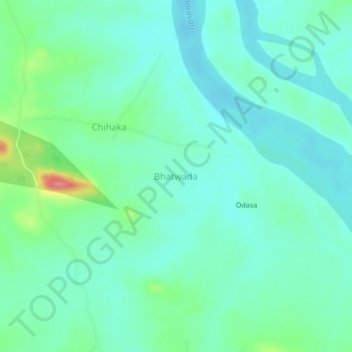 Topografische Karte Bhatwada, Höhe, Relief