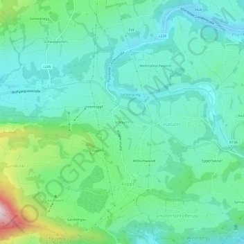Topografische Karte Schurrn, Höhe, Relief