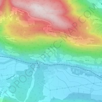 Topografische Karte Kameritsch, Höhe, Relief