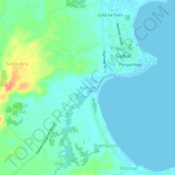 Topografische Karte Ariman, Höhe, Relief