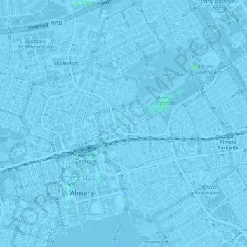 Topografische Karte Randstad, Höhe, Relief