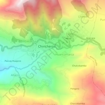 Topografische Karte Vinobamba, Höhe, Relief