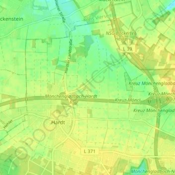 Topografische Karte Kühlenhof, Höhe, Relief