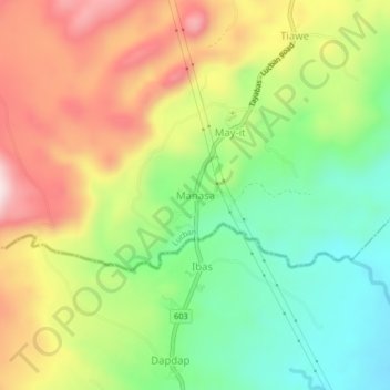 Topografische Karte Manasa, Höhe, Relief