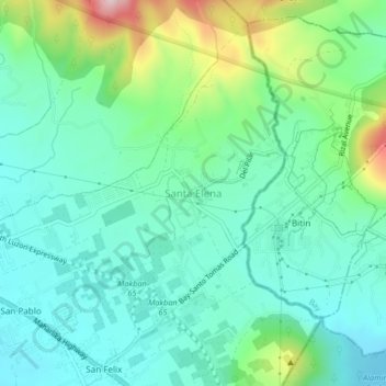 Topografische Karte Santa Elena, Höhe, Relief