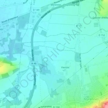 Topografische Karte Chazelle, Höhe, Relief