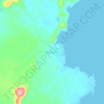 Topografische Karte Bantulan, Höhe, Relief
