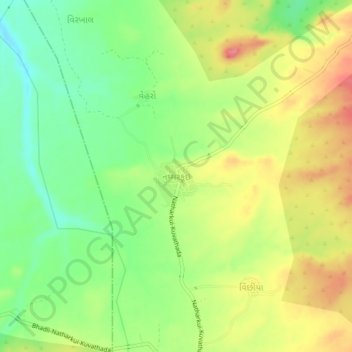 Topografische Karte Natharkui, Höhe, Relief