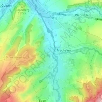 Topografische Karte Overgeul, Höhe, Relief