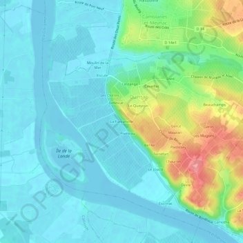 Topografische Karte La Fontanelle, Höhe, Relief