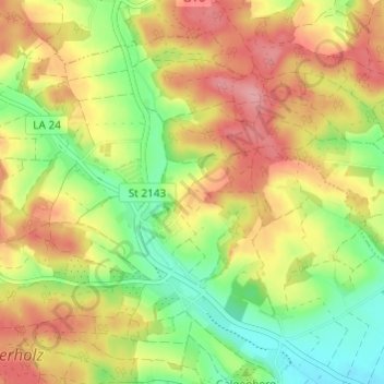 Topografische Karte Grandsberg, Höhe, Relief