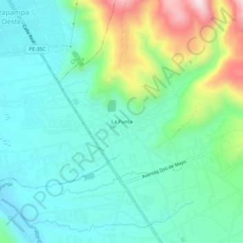 Topografische Karte La Punta, Höhe, Relief