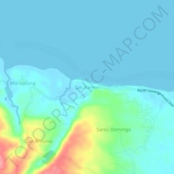 Topografische Karte San Ramon, Höhe, Relief
