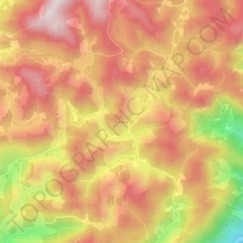 Topografische Karte Cristo, Höhe, Relief