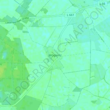 Topografische Karte Möglenz, Höhe, Relief