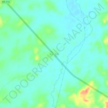 Topografische Karte Km 64, Höhe, Relief