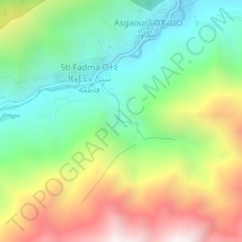 Topografische Karte Setti Fatma, Höhe, Relief